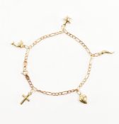 HALLMARKED 9CT GOLD CHARM BRACELET