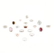 COLLECTION OF ASSORTED 925 SILVER STONE SET DRESS RINGS
