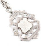 EDWARDIAN SILVER FOB MEDAL & CHAIN