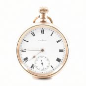 WALTHAM MARQUIS GOLD PLATED OPEN FACE POCKET WATCH