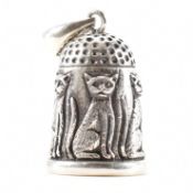 STERLING SILVER CAT THIMBLE NECKLACE PENDANT