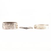 THREE VINTAGE SILVER BANGLE BRACELETS