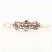 HALLMARKED 18CT GOLD & THREE STONE DIAMOND RING
