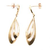 PAIR HALLMARKED 9CT GOLD PENDANT EARRINGS