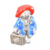 STERLING SILVER ENAMELLED PADDINGTON BEAR BROOCH PIN