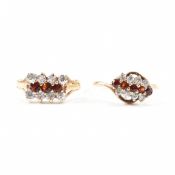 TWO HALLMARKED 9CT GOLD STONE SET RINGS