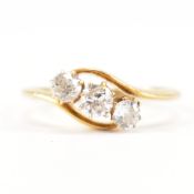 HALLMARKED 18CT GOLD & DIAMOND THREE STONE RING