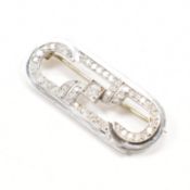 ART DECO 18CT GOLD & DIAMOND BROOCH PIN