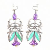 ARTS & CRAFTS SILVER DROP EARRINGS ATTRIBUTED TO SIBYL DUNLOP
