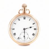 1920S HALLMARKED 9CT GOLD OPEN FACE POCKET WATCH