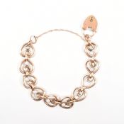 EDWARDIAN HALLMARKED 9CT ROSE GOLD & OPAL CHAIN BRACELET