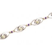PERIDOT DIAMOND & AMETHYST LINE BRACELET