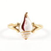 GEORGIAN GOLD & ENAMEL CONCH SHELL RING