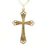 HALLMARKED 9CT GOLD CROSS PENDANT NECKLACE