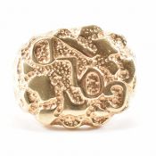 HALLMARKED 9CT GOLD NUGGET RING