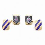 HALLMARKED SILVER & ENAMEL CUFFLINKS
