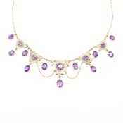 LIBERTY & CO GOLD & AMETHYST FESTOON NECKLACE