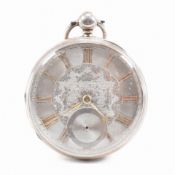 VICTORIAN SILVER HALLMARKED OPEN FACE POCKET WATCH