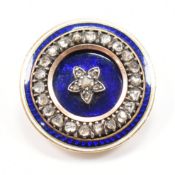 GEORGIAN DIAMOND & ENAMEL MOURNING BROOCH