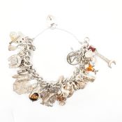 HALLMARKED SILVER HEART PADLOCK CHARM BRACELET