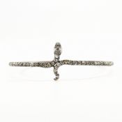 VINTAGE 925 SILVER & PASTE SNAKE BANGLE BRACELET