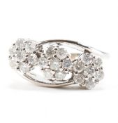 HALLMARKED 18CT GOLD WHITE GOLD & DIAMOND RING