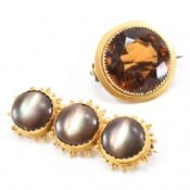 TWO 19TH CENTURY BROOCH PINS