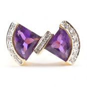 GOLD AMETHYST & DIAMOND RING