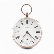 VICTORIAN J W BENSON SILVER OPEN FACE POCKET WATCH