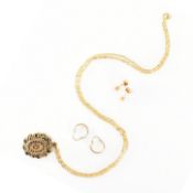 GROUP OF 9CT GOLD & YELLOW METAL JEWELLERY