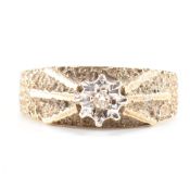 1970S HALLMARKED 9CT GOLD & DIAMOND RING