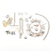 TWO VINTAGE SILVER BRACELETS & CHARMS