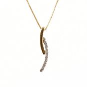 RAIMA 18CT BI-COLOUR GOLD & DIAMOND NECKLACE PENDANT & CHAIN