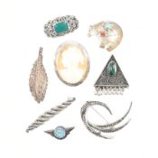 COLLECTION OF ASSORTED SILVER BROOCH PINS