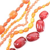 COLLECTION OF BEADED NECKLACES