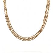 19TH CENTURY 15CT GOLD LONG GUARD MUFF CHAIN