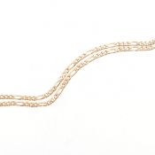 HALLMARKED 9CT GOLD FIGARO CHAIN NECKLACE