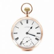 HALLMARKED 9CT GOLD W PATTISON OPEN FACE POCKET WATCH