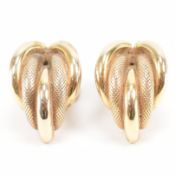 PAIR OF HALLMARKED 9CT GOLD TRIPLE HOOP EARRINGS