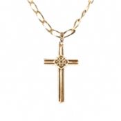 HALLMARKED 9CT GOLD FLAT LINK NECKLACE CHAIN & PENDANT