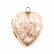 HALLMARKED EDWARDIAN 9CT GOLD HEART LOCKET PENDANT
