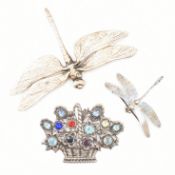 GROUP OF THREE VINTAGE SILVER BROOCH PINS