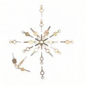 GROUP OF TWENTY ANTIQUE POCKET WATCH KEYS