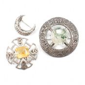 THREE SILVER BROOCH PINS