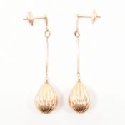 PAIR OF HALLMARKED 9CT GOLD DROP EARRINGS