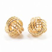 PAIR HALLMARKED 9CT GOLD KNOT EARRINGS