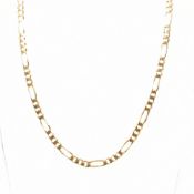 HALLMARKED 9CT GOLD FIGARO CHAIN NECKLACE