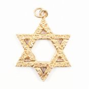 VINTAGE HALLMARKED 9CT GOLD STAR OF DAVID PENDANT