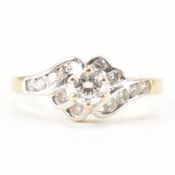 VINTAGE GOLD & DIAMOND CROSS OVER RING