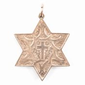 ANTIQUE 9CT ROSE GOLD & BLOODSTONE LOCKET PENDANT